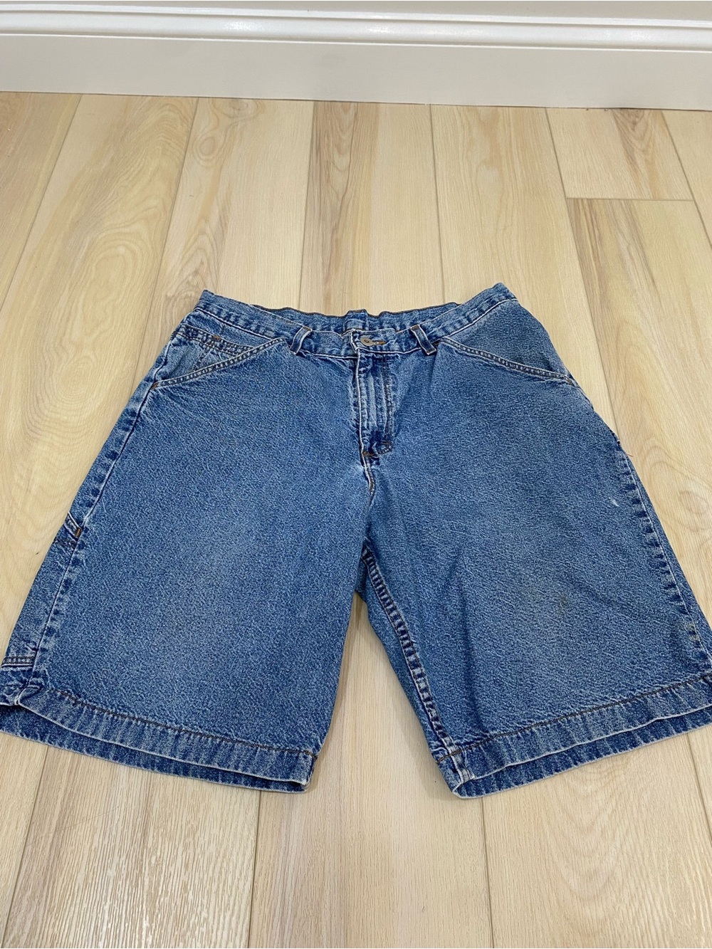 Vintage 90s Brittania Denim Jean Carpenter Cargo Jorts Shorts 33